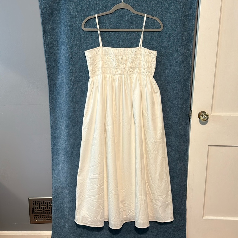 Forever 21 shirred top spaghetti strap midi dress